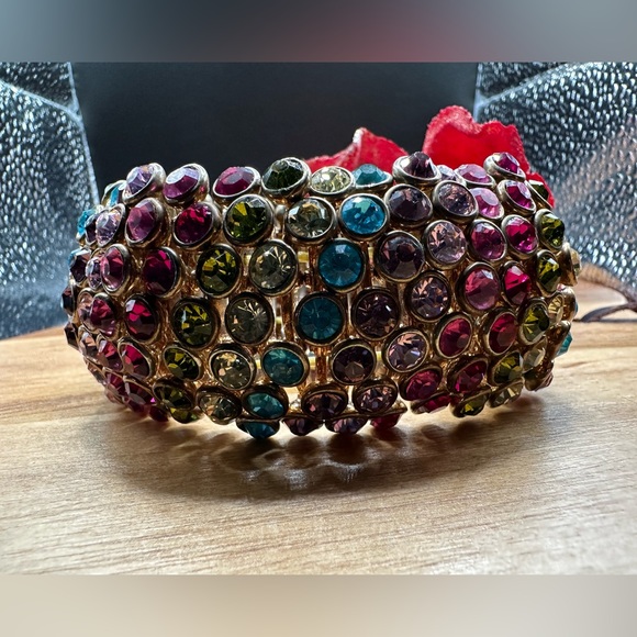 Multiple colour wide stretch bracelet - Picture 2 of 5